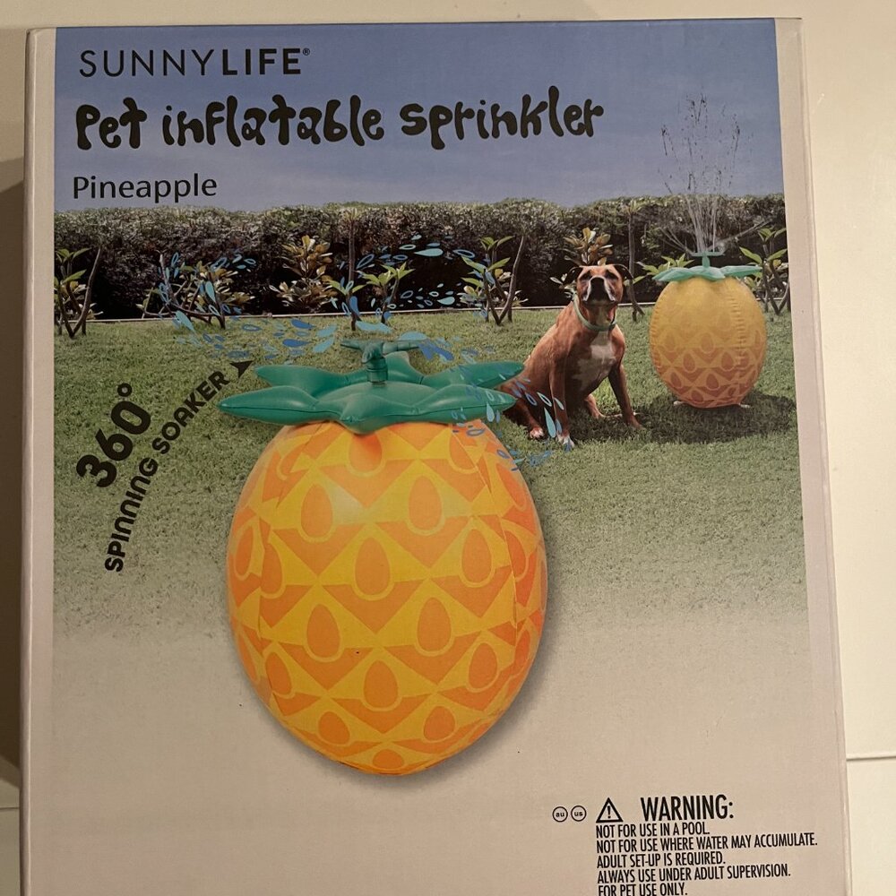 Pineapple Inflatable Pet Sprinkler‎ 360 Degree Outdoor Water Toy - p/x